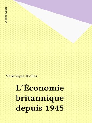cover image of L'Économie britannique depuis 1945